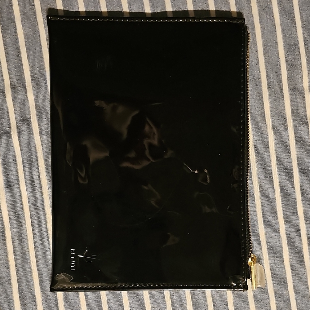 Yves Saint Laurent Novelty Beauty Black Pouch with Gold Zipper